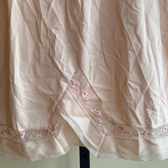 Vintage 50s Pink Half Slip Retro Pinup Cottagecore Rockabilly Marilyn Nylon - Picture 6 of 11
